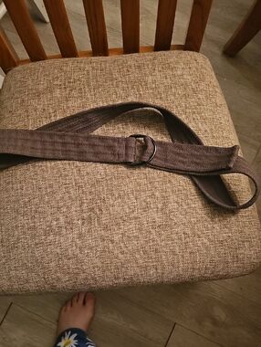 Adjustable Men's Webbing D-Ring Belt in Dark Brown